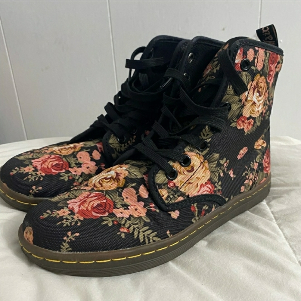 Retro Floral Martens Boots